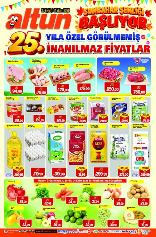 Altun Market 14.10.2026 Sonbahar Şenliği Başlıyor kampanyası — afiş 1